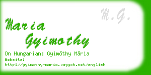maria gyimothy business card